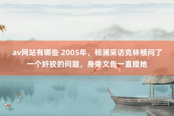 av网站有哪些 2005年，杨澜采访克林顿问了一个奸狡的问题，身旁文告一直瞪她