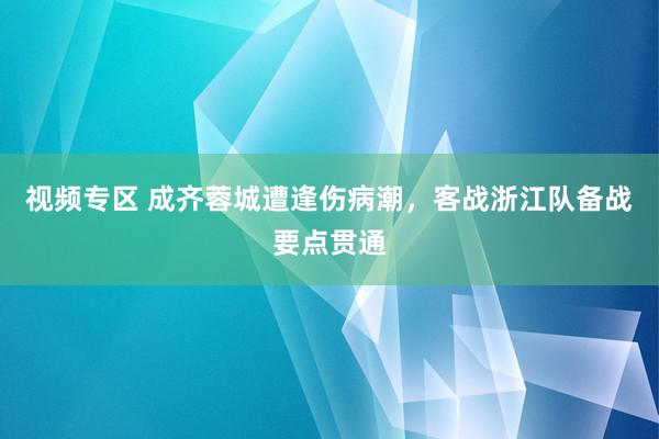 视频专区 成齐蓉城遭逢伤病潮，客战浙江队备战要点贯通