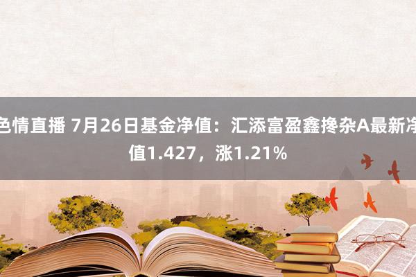 色情直播 7月26日基金净值：汇添富盈鑫搀杂A最新净值1.427，涨1.21%