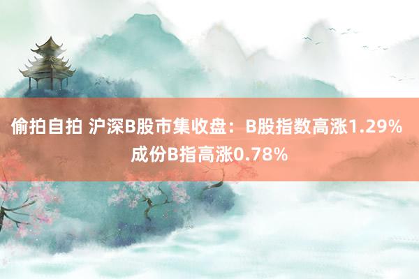 偷拍自拍 沪深B股市集收盘：B股指数高涨1.29% 成份B指高涨0.78%