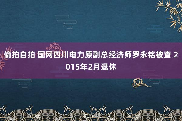 偷拍自拍 国网四川电力原副总经济师罗永铭被查 2015年2月退休