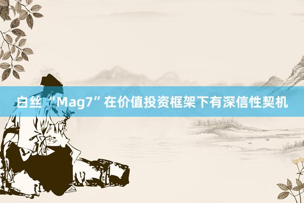 白丝 “Mag7”在价值投资框架下有深信性契机