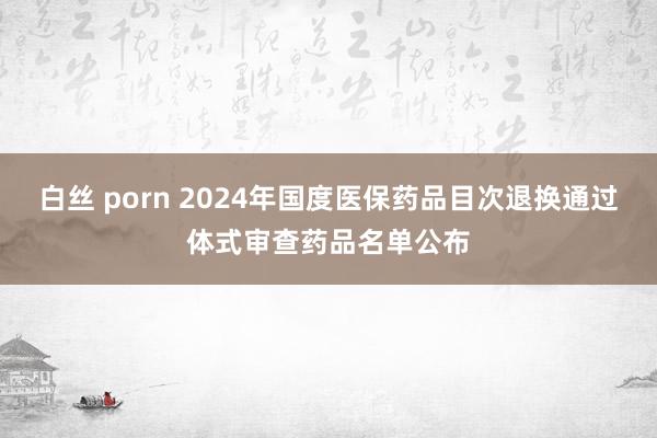 白丝 porn 2024年国度医保药品目次退换通过体式审查药品名单公布