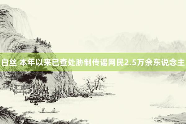 白丝 本年以来已查处胁制传谣网民2.5万余东说念主